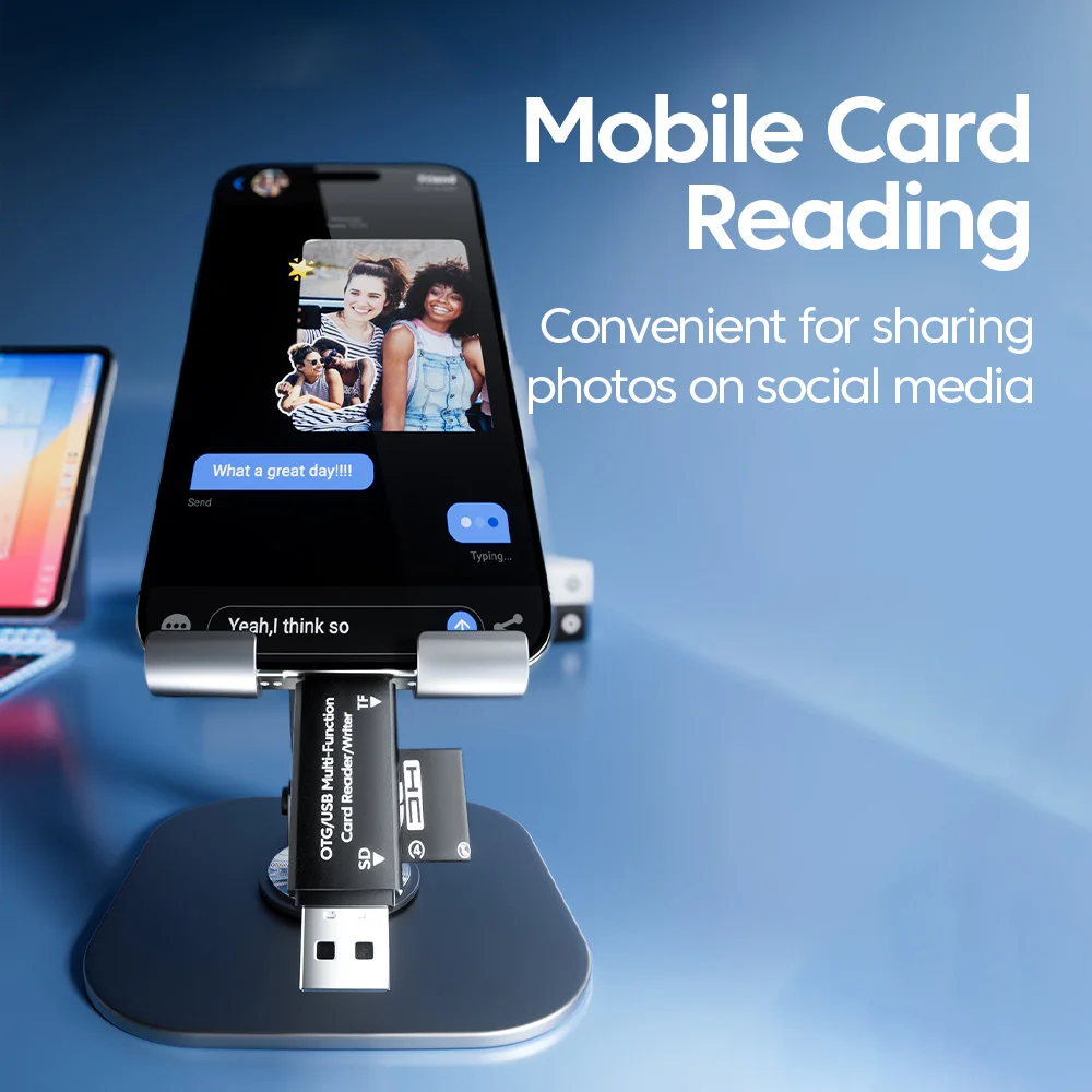 Lector de tarjetas OTG tipo C 2 en 1, lector de tarjetas de transferencia de datos USB 2,0 de alta velocidad, adaptador de lector de tarjetas de memoria SD TF para iphone 15 16 - imagen 5