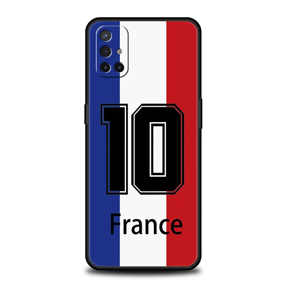 Funda de teléfono con bandera de Francia para OnePlus 10 9 8 7 7T Pro 9RT 9R 8T Nord N100 N200 N10 CE 2 5G Z funda negra suave Couqe Capa - imagen 2