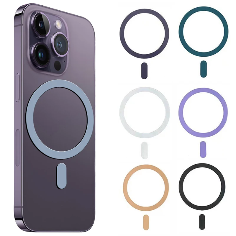 Anillo de placa de Metal autoadhesivo magnético para cargador inalámbrico Magsafe, pegatina de hoja de hierro, soporte magnético para teléfono de coche, 1-5 uds.