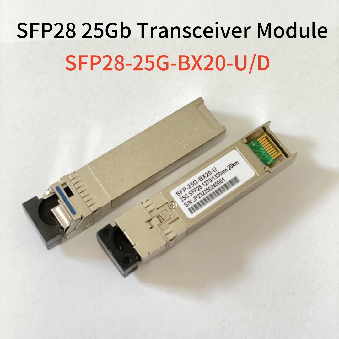 Módulo transceptor BiDi SFP28 de 25 Gb Tx1270/Rx1330nm SFP-25G-BX10-U/D 10 km \ 20 km Conector LC único Módulo óptico SFP28 de 25 Gbps - imagen 5