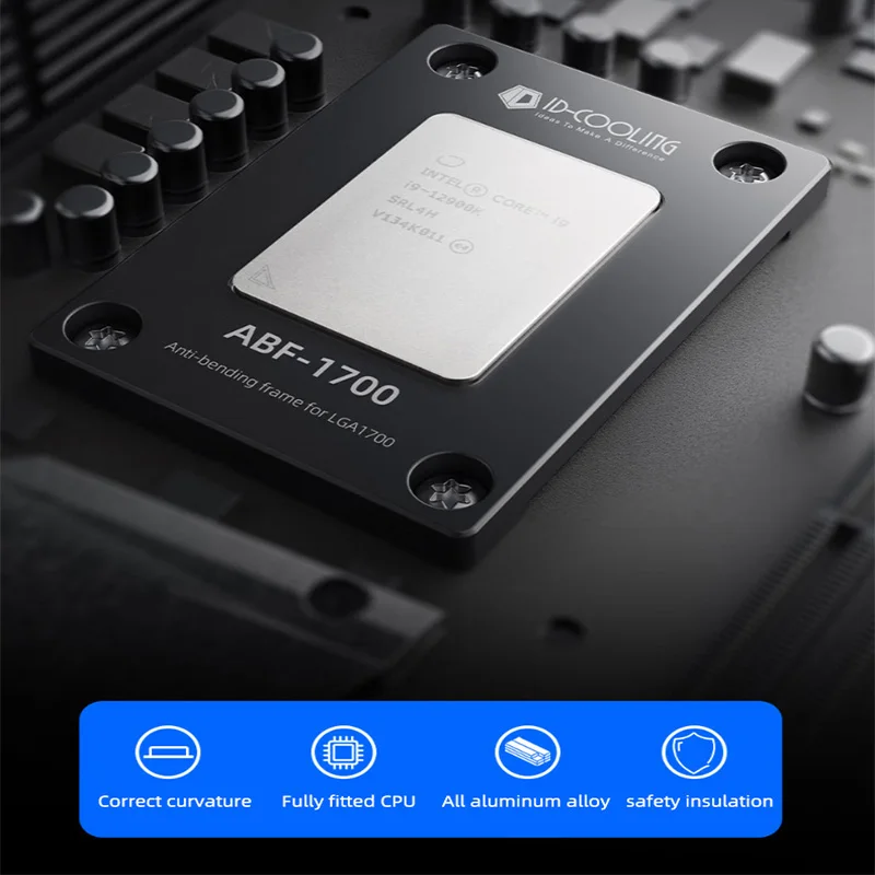 ID-COOLING ABF-1700 CPU hebilla antiflexión toda la aleación de aluminio viene con destornillador en forma de L esteras de seguridad aisladas para LGA1700 - imagen 2