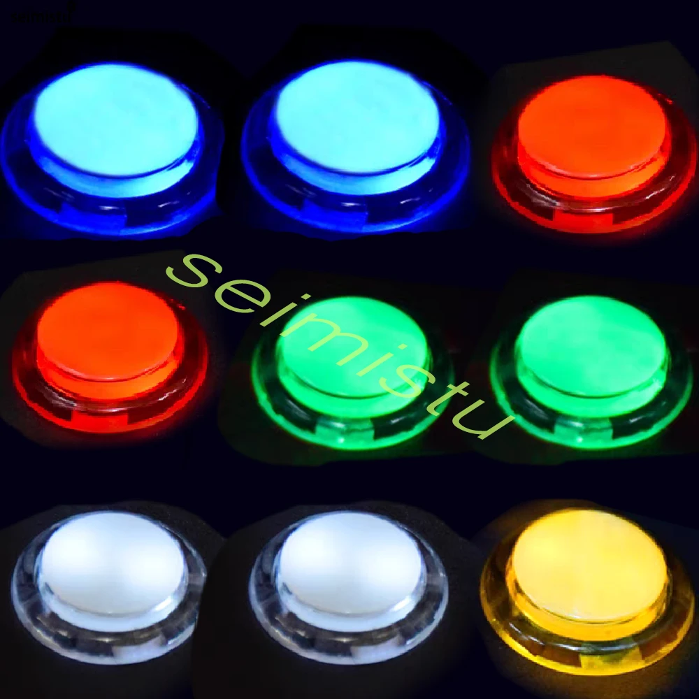 10 Uds. Botones de empuje de luz Arcade iluminados LED de 5V 30mm botones de juego de Joystick operado por monedas de plástico transparente para máquina Arcade DIY - imagen 3