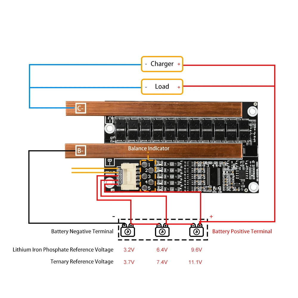 Placa de protección de batería de litio LifePo4 de alta corriente 3S 4S 120A 750A con equilibrio BMS PCB Placa de protección misma puerto - imagen 3