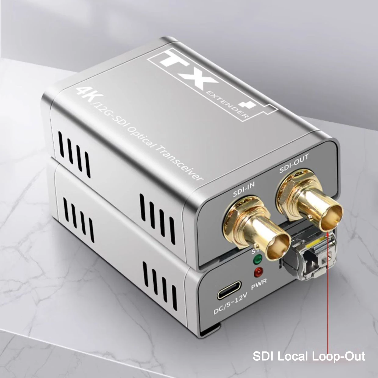 Extensor de fibra SDI de 12G, 4K, 60Hz sobre Cable de fibra óptica LC, 20Km, conector receptor transmisor de fibra de Audio y vídeo HD SDI con SFP - imagen 2