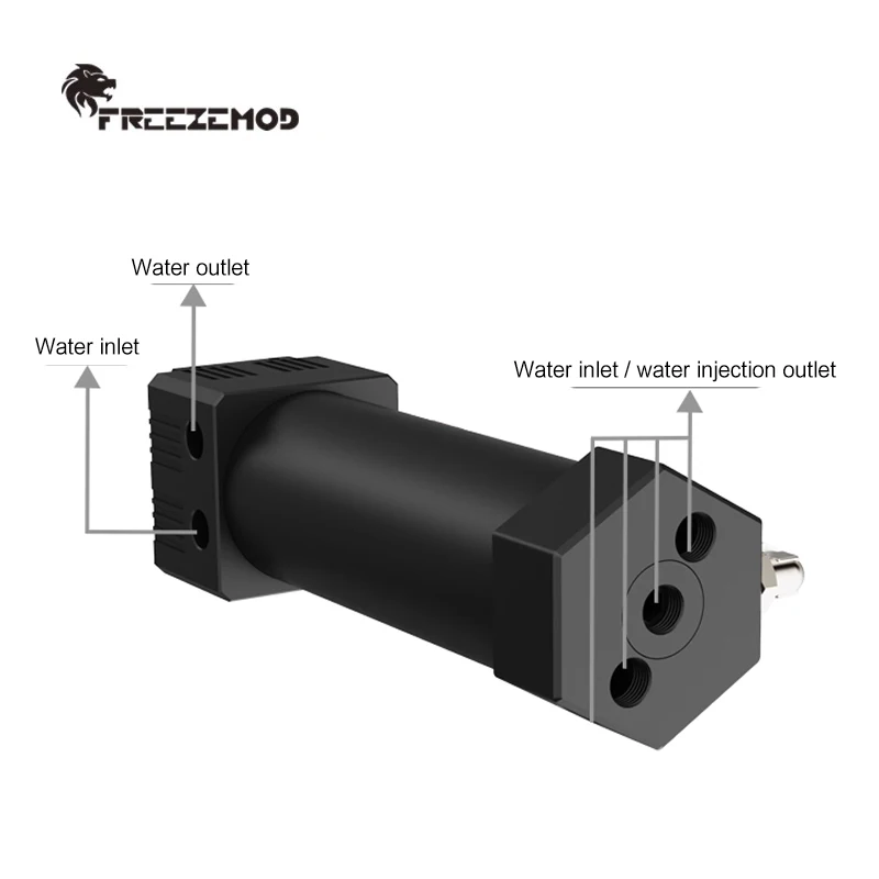 FREEZEMOD Caja de bomba de agua AIO de aluminio completo, depósito antiexplosión DC 12V/24V 133MM-233MM, PUB-JSM6 - imagen 4