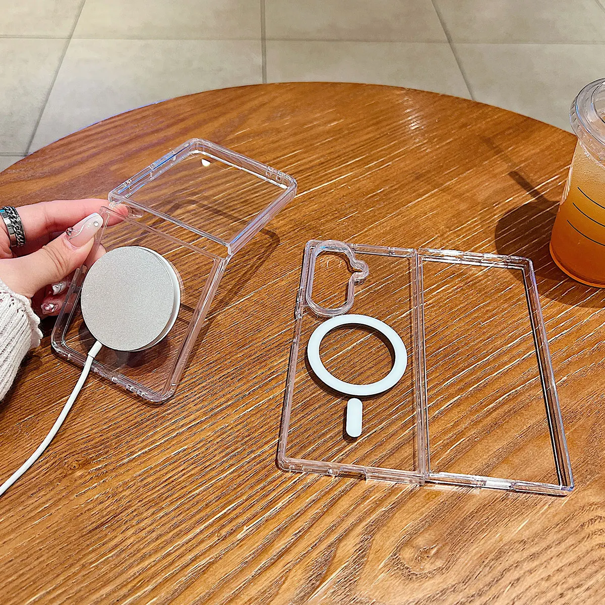 Funda magnética para Samsung Galaxy Z Fold Flip 7 6 5 4 3 funda Mag-safe cristal transparente a prueba de golpes cojín de aire carcasa de teléfono Fundas - imagen 3