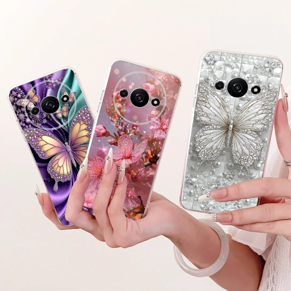 Para Xiaomi Redmi A3 A3x funda elegante mariposa pintada funda de silicona transparente para Redmi A3 Pro A4 RedmiA3 RedmiA4 Fundas suaves - imagen 2