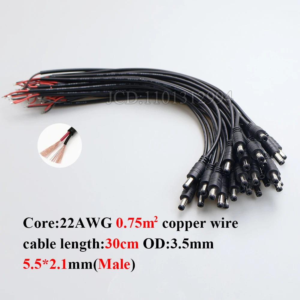1 pieza 5,5*2,1/2,5mm macho hembra cable adaptador enchufe fuente de alimentación 12V DC conectores conjunto para tira de luz LED cámara CCTV - imagen 4