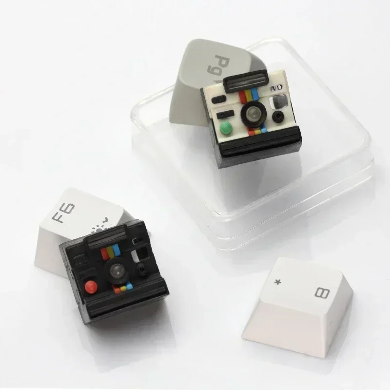 DIY personalizado artesanal Keycap Polaroid cámara resina lindo cereza perfil Keycaps para teclado mecánico tapas PC Gamer regalos de vacaciones - imagen 4
