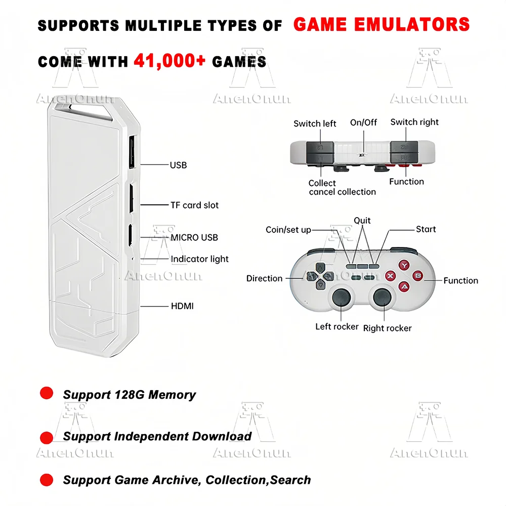 Más nuevo, más de 41000 juegos, consola de videojuegos 4K, emulador Emuelec 9, entretenimiento familiar, Arcade Retro, TV, palo de juego con 2 controladores - imagen 3