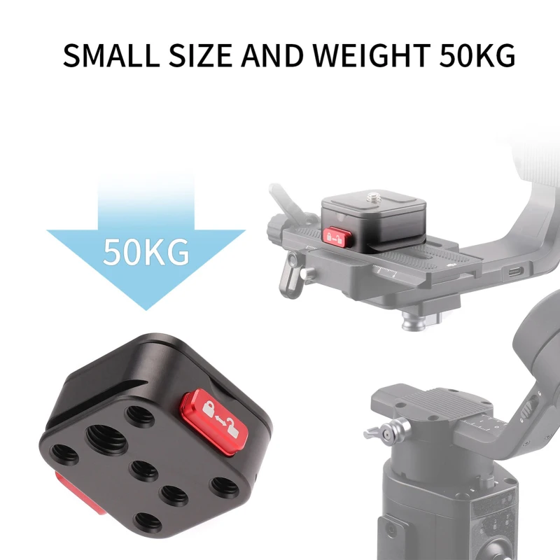 Placa de liberación rápida para trípode, placa QR, adaptador de montaje de cámara, configuración rápida, aleación de aluminio para DSLR, estabilizador de cardán - imagen 4