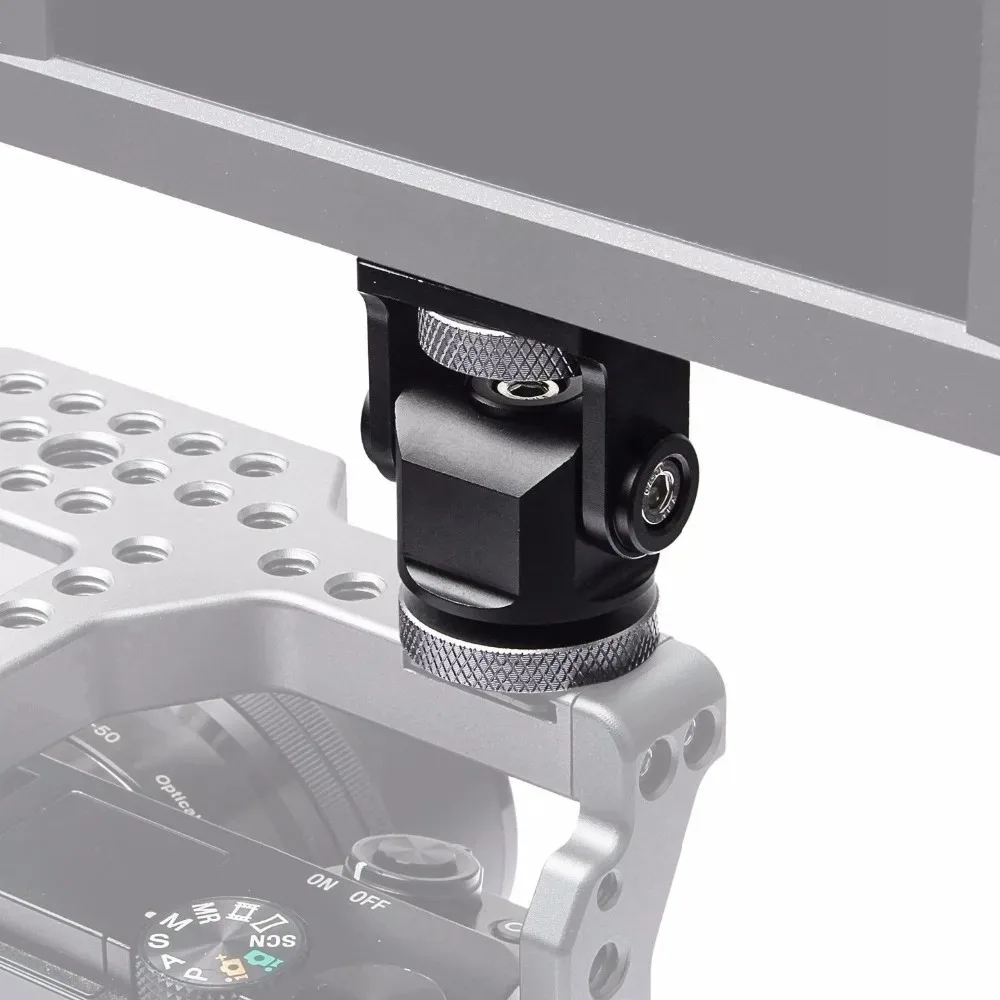 Zapata caliente con inclinación de 180 grados, soporte ajustable para Monitor Minifocus, soporte para cámara, soporte para zapata fría y cabezal de trípode de montaje de 1/4 pulgadas - imagen 3