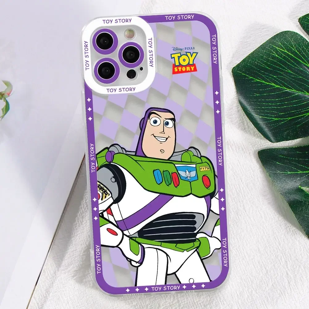 Toy Story-funda de teléfono Woody Alien para iPhone 16, 15, 14, Plus, 13, 12, Mini, 11 Pro Max, X,s, XR 7, 8, funda suave transparente con estampado de borde - imagen 4