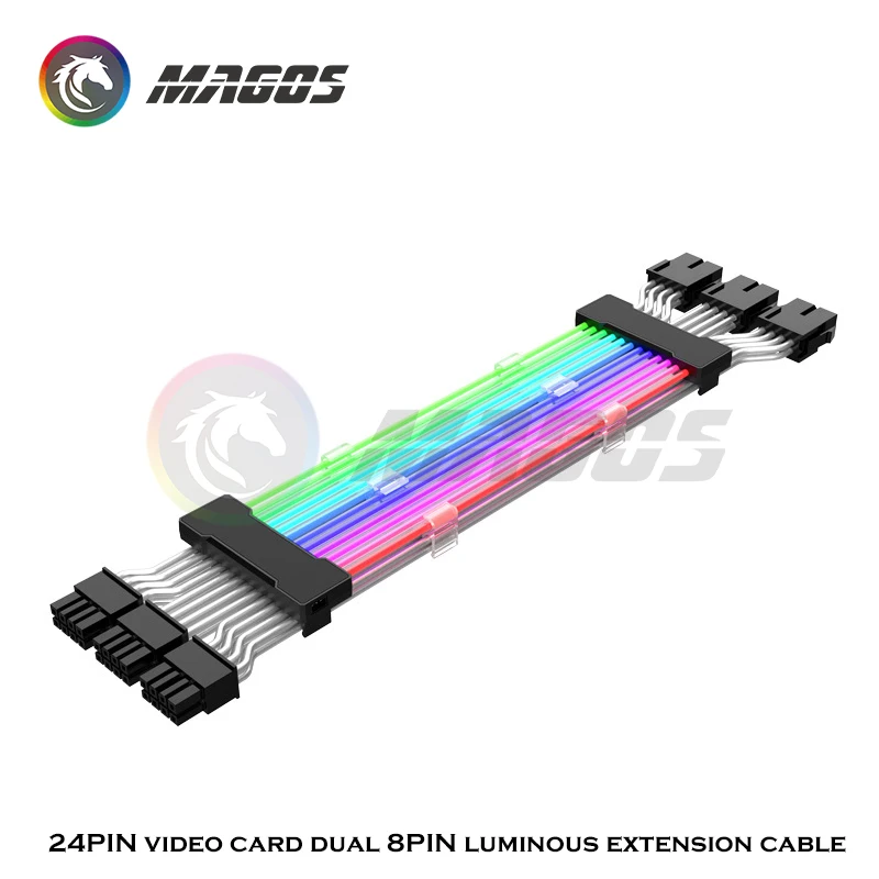 Cable de extensión de alimentación PSU, placa base de 24 Pines, 5V, ARGB, Cable de alimentación para funda de PC, compatible con ASUS Aura Sync, tira de luz Flexible - imagen 3