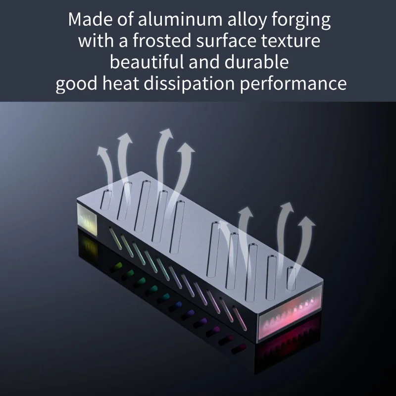 Adaptador de carcasa M.2 NVMe SSD, carcasa RGB M2 SSD, 10Gbps, USB 3,2 Gen2, USB C, carcasa externa NVMe, carcasa de disco duro para teléfono portátil - imagen 2