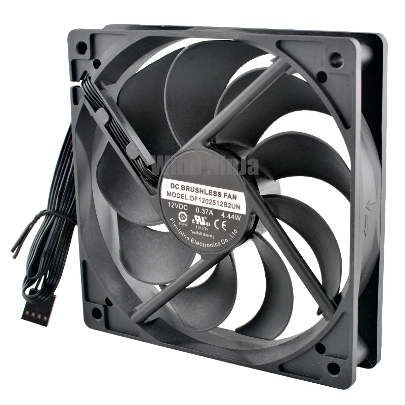 DF 1202512 B2UN 12cm 120mm 120x120x25mm DC12V 0.37A 4,44 W 4 pines 6000rpm ventilador de refrigeración de dos rodamientos de bolas para CPU de ordenador Prestige P100 - imagen 4