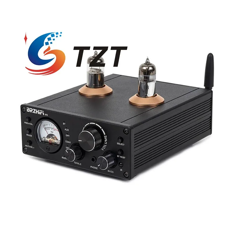 TZT PAD-M5N HiFi Bluetooth 80W + 80W amplificador de tubo electrónico de alta potencia amplificador de potencia Digital profesional
