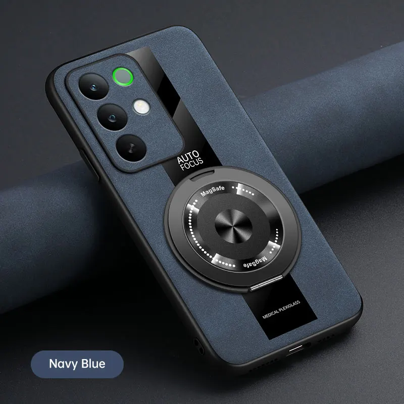 Funda para Realme C85 Pro 15X 360 soporte magnético giratorio PU silicona piel de oveja funda trasera de cuero para Realme 15X C85 Pro parachoques - imagen 2