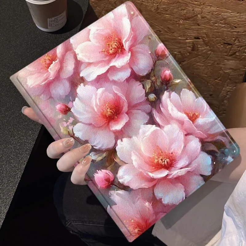 Hermosas flores rosas para Samsung Galaxy Tab S11 S10 S9 S8 S7 S6 A10.1 A9 A8 A7 10,1 Lite FE Plus pulgadas funda para tableta - imagen 3