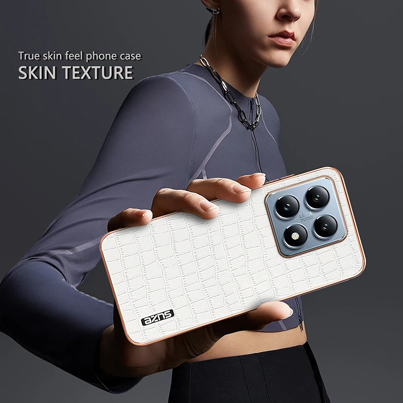 Funda de cuero PU con patrón de cocodrilo para Xiaomi Mi 14T Pro 14T, cubierta de marco de parachoques con revestimiento suave a prueba de golpes, carcasa de teléfono con textura 3D - imagen 5