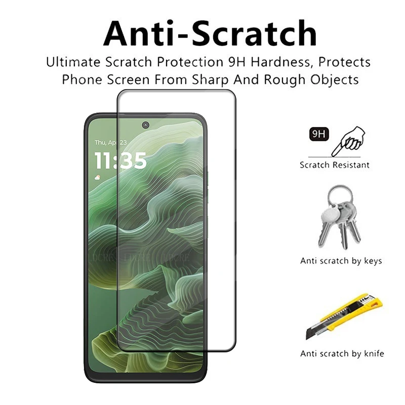 Protector de pantalla 6 en 1 para Moto G35, cristal templado 9H HD, pegamento de cubierta completa, para Motorola Moto G35 G 35 - imagen 3