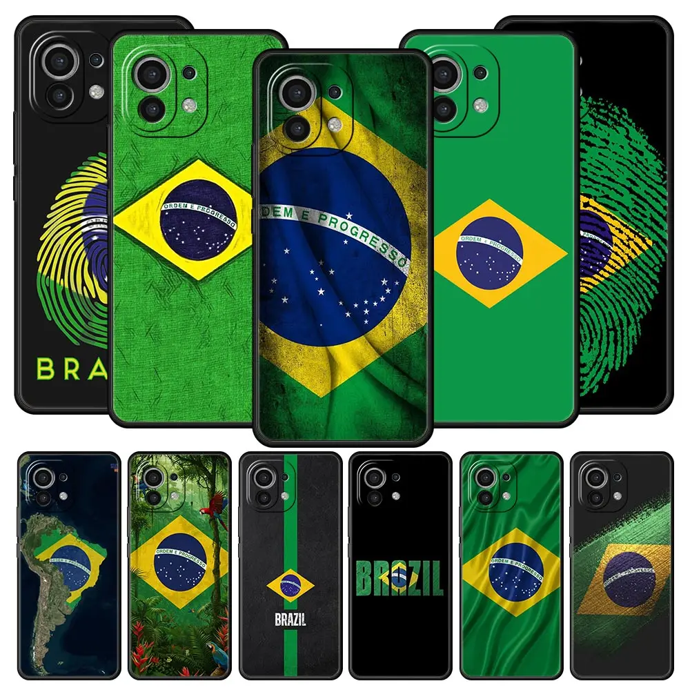 Funda de teléfono grande con bandera de Brasil para Xiaomi Mi 17 15T 15 14 14T 13T 12T Pro 12 13 Lite 5G 11T Poco X6 X7 X5 Pro, funda suave