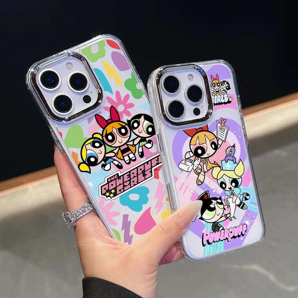 Cool Girl P-Powerpuffs-funda de teléfono para iPhone 17 Air 16 16e 15 14 Plus 13 12 11 Pro Max X Xs XR 8, funda transparente de lujo - imagen 2