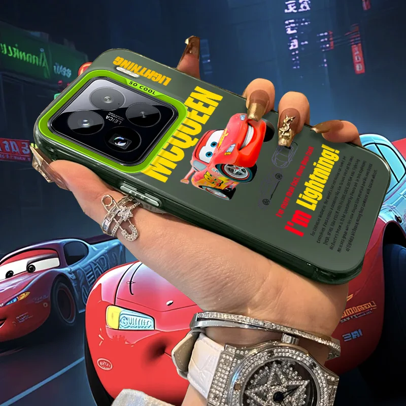 Funda esmerilada relámpago Mcqueen para Xiaomi Mi 15 14 14T 13 13T 12 12T 12X 12S 11 Lite POCO F6 F5 X6 X5 M6 Pro 5G 4G cubierta acrílica