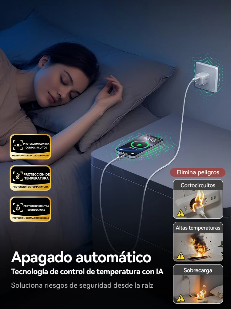 Joyroom-Cable USB C de 100W, apagado automático, Cable tipo C de carga rápida para iPhone 16 15 Pro Max Xiaomi Sumsang Huawei - imagen 3