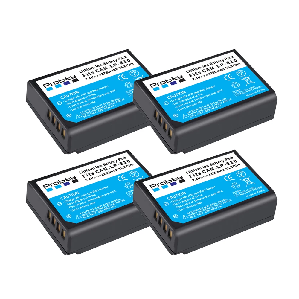 Batería y cargador LP-E10 LP E10 LPE10 de 2280mAh para baterías Canon EOS 1100D 1200D 1300D Kiss X50 X70 X80 Rebel T3