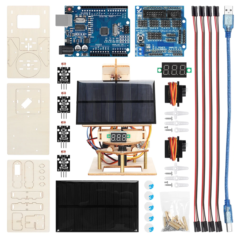 1 Uds Trôlesbuny Kit de seguimiento Solar para Arduino Kit completo de automatización de inicio electrónico Kit de seguimiento de luz Solar PCB - imagen 2