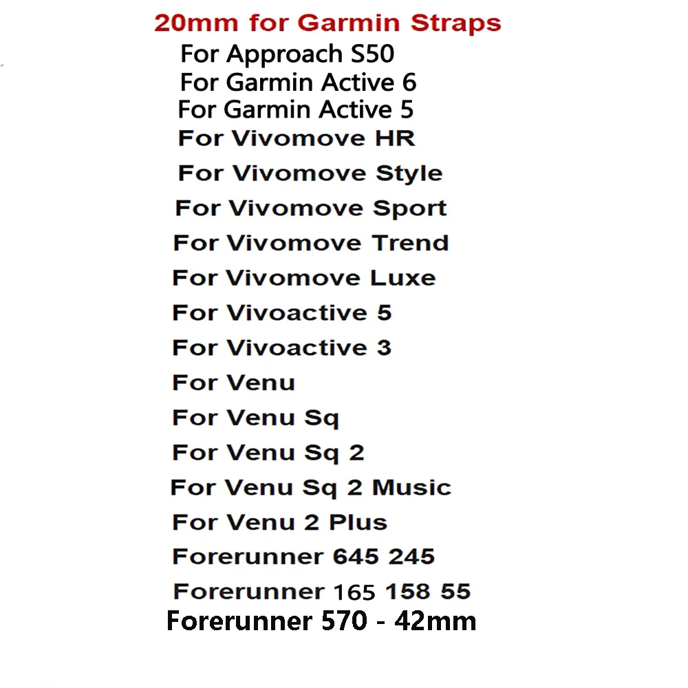 Correa de 20mm para reloj inteligente Garmin Venu SQ 2 Plus Vivoactive 3 5, repuesto de correa de silicona para Forerunner 245 645 MUSIC - imagen 3