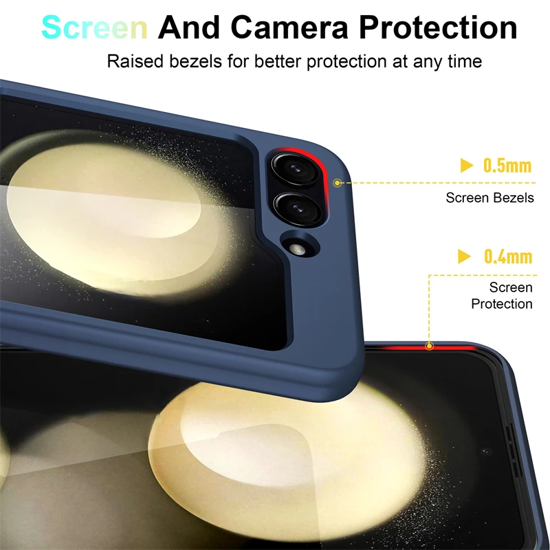 Para Samsung Z Flip 3 4 5 6 funda de teléfono con protección de bisagra y correa elástica ultrafina para Samsung Z Flip 6 5 4 3 cubierta dura a prueba de golpes - imagen 3