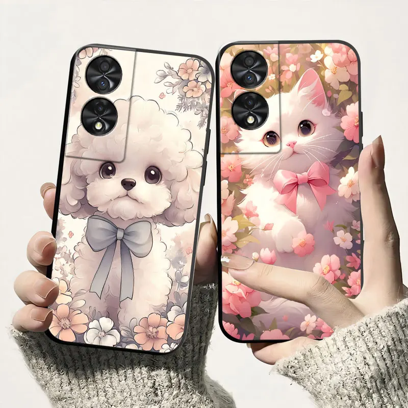 Rosa para TCL 50 SE 50 XL 5G 505 502 502 funda de silicona suave a prueba de golpes para TCL 50 5G contraportada TPU funda de teléfono gato Fundas de lujo - imagen 4
