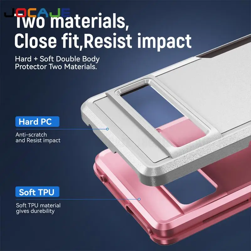 Funda con soporte de anillo para Google Pixel 8A 8 Pro 7A 7 6A 6, armadura resistente de doble capa a prueba de golpes, cubierta trasera dura mate - imagen 2