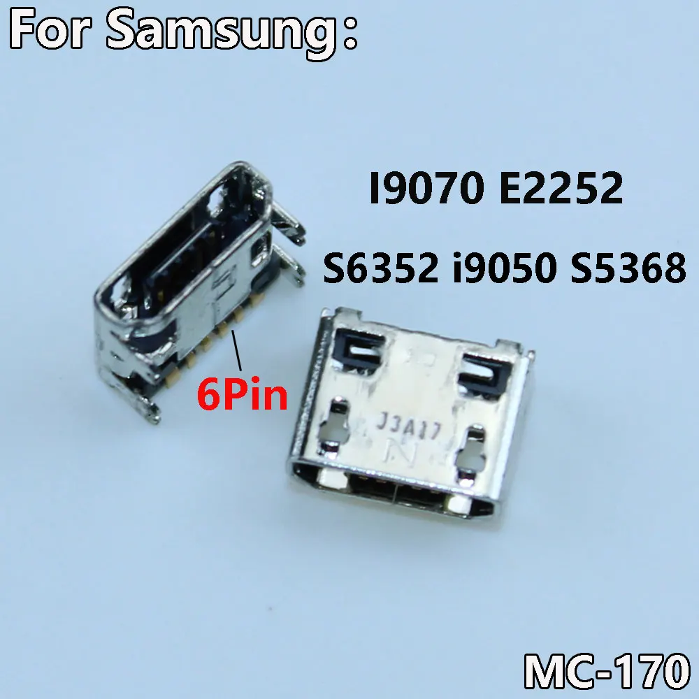 Puerto de carga Micro USB para Samsung I9070, E2252, S6352, i9050, S5368, 2-10 piezas