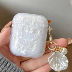 Funda de lujo con perlas para Airpods Pro 2 1, funda para Apple AirPods 4 3 2 1, funda para Airpods Pro con llavero, caja para auriculares