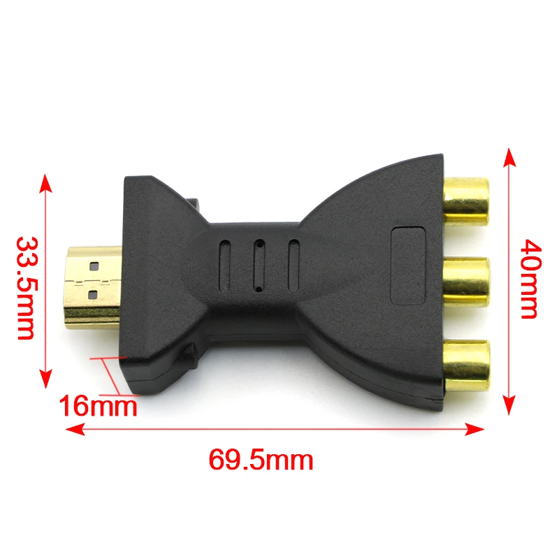 1 Uds. Para HD TV Box HD 1080P RCA AV a HDMI, convertidor adaptador compuesto compatible con HDMI macho a conector de Audio y vídeo 3RCA - imagen 4