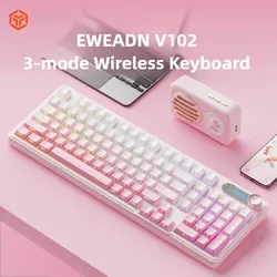 Teclado inalámbrico V102 con teclado numérico y perilla