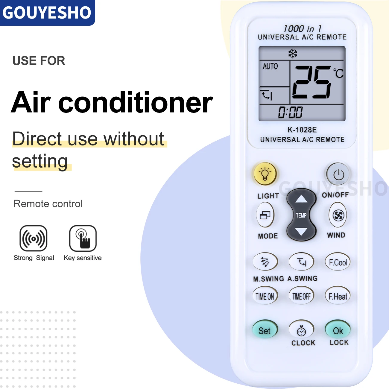 Aire acondicionado inalámbrico Universal 1000 en 1 K-1028E, Control remoto, CA, LCD Digital, nuevo - imagen 2