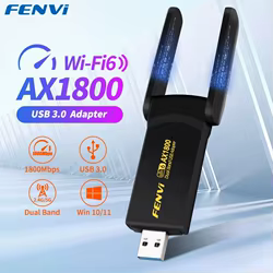 Fvi Adaptador WiFi 6 USB 1800 Mbps Doble Banda para PC y Portátil
