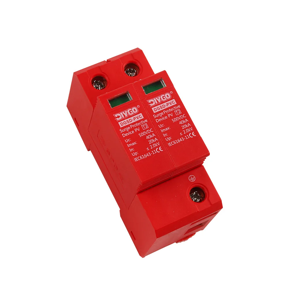 Dispositivo de protección contra sobretensiones 2P DC SPD 10KA ~ 20KA 500V 600V 800V 1000V tipo carril Din protección contra rayos de bajo voltaje para el hogar - imagen 5