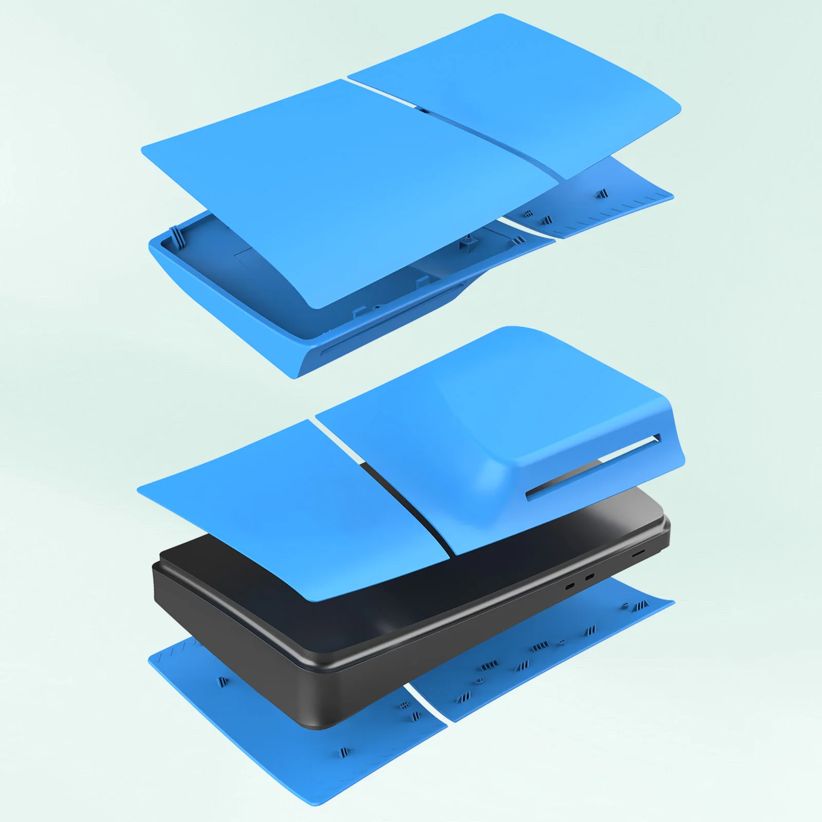 Placas de carcasa de repuesto antiarañazos, placas de cubierta de consola delgada P5 para disco de consola PS5 Slim y edición Digital, Color azul estrella - imagen 2