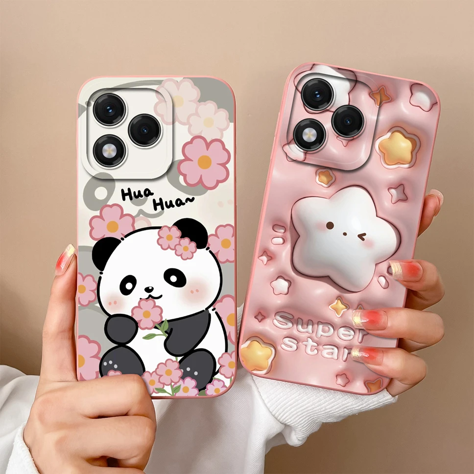 Funda blanda para teléfono Honor 400 Lite 5G, funda trasera de silicona líquida con diseño de estrella y flor encantadora, funda trasera de alta calidad para Honor400Lite - imagen 2