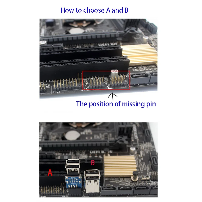Adaptador convertidor USB2.0 de 9 pines, 10 pines a puerto A, estilo PH29 para PC de escritorio, placa base de ordenador, adaptador Dongle de llave USB incorporado - imagen 3