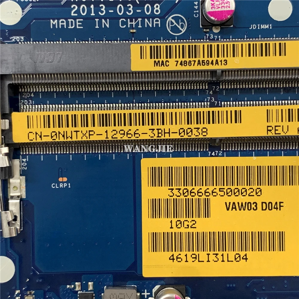 Para Dell Inspiron M531R serie 5535 placa base para ordenador portátil 0NWT8P 0NWTXP 0FNGC4 LA-9103P con A6-5345M CPU HD 8670M 100% en funcionamiento - imagen 3