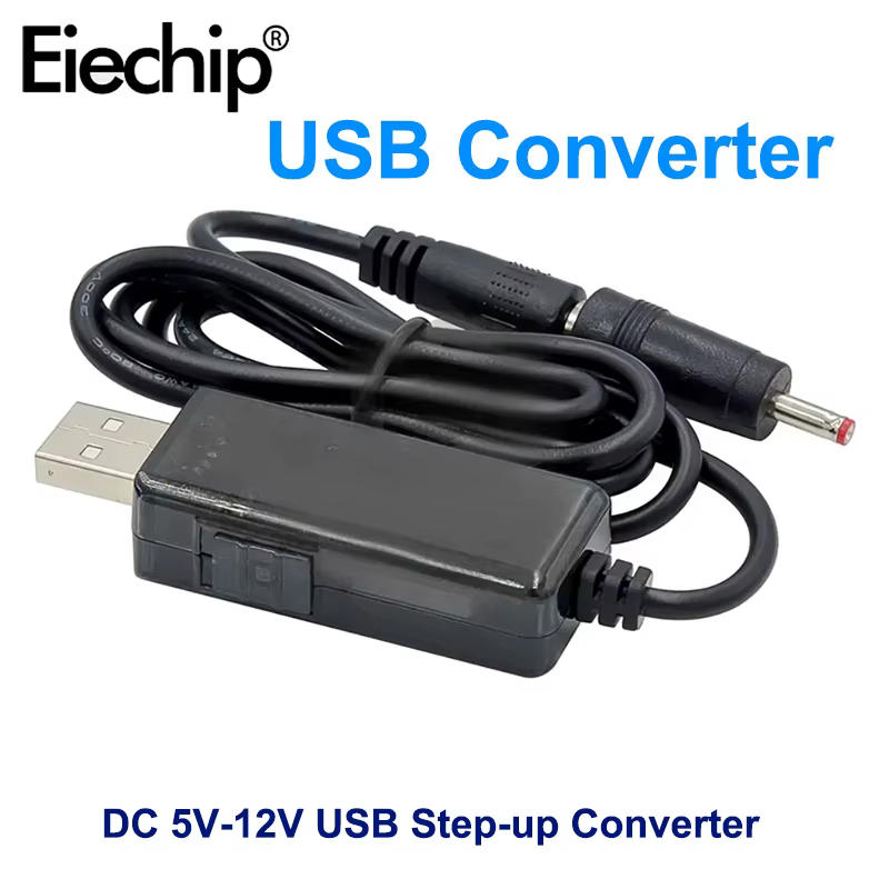 Cable convertidor de aumento USB, conector para fuente de alimentación, cargador, convertidor de potencia, 5V a 9V, 12V, 3,5x1,35mm