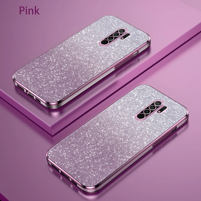 Para Xiaomi Redmi 9 Funda Redmi 9 Funda de teléfono M2004J19G M2004J19C Funda trasera de silicona con brillo degradado de lujo - imagen 3