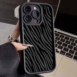 Funda Silicona iPhone 16 Rayas Cebra – Protección Antigolpes Técnica