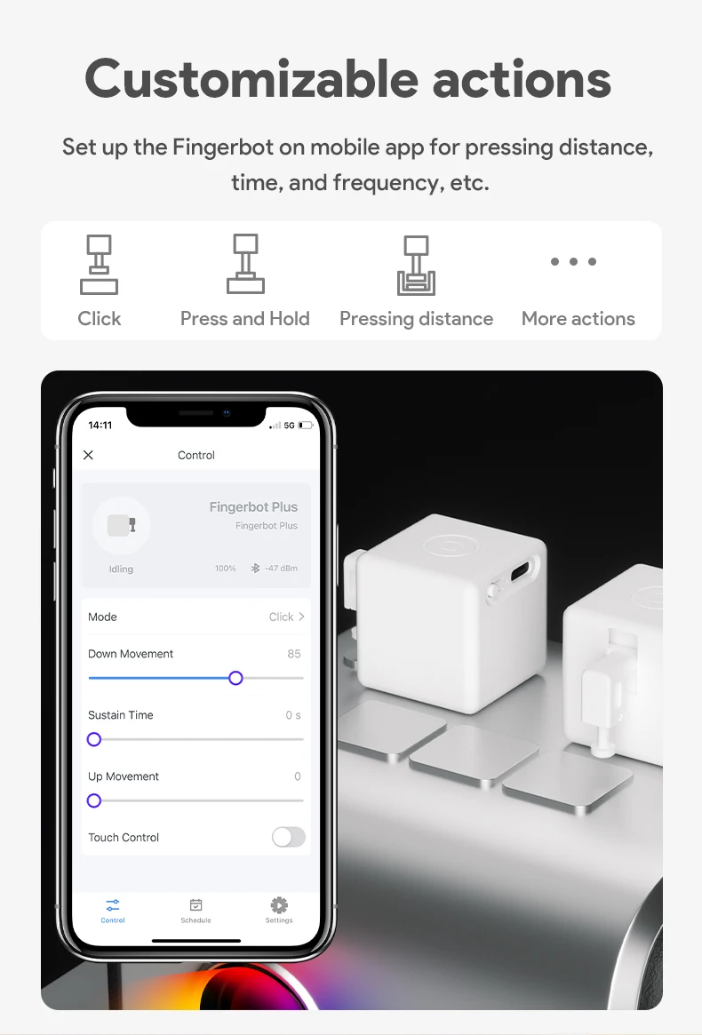 Un teléfono celular con una aplicación para el dedo